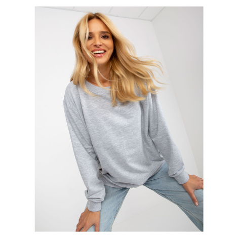 Women's grey basic sweatshirt without hood