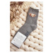 Thick cotton socks with teddy bear, grey