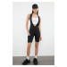 Trendyol Black Gathering Strap and Tulle Detailed Knitted Sports Biker/Cycler/Short Tights