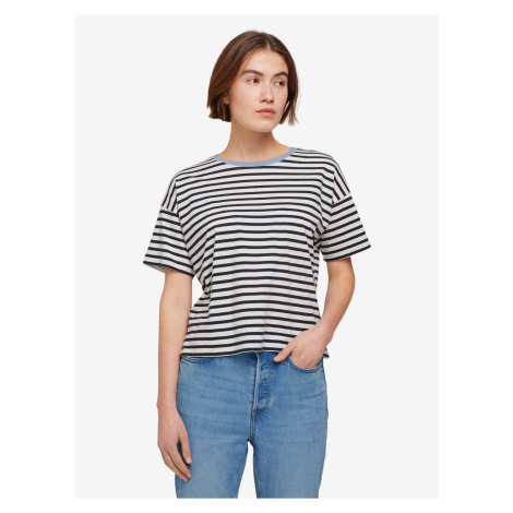 White-dark blue women's striped T-Shirt Tom Tailor Denim - Women