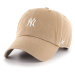 Čiapka 47brand MLB New York Yankees béžová farba, s nášivkou, B-BSRNR17GWS-KH