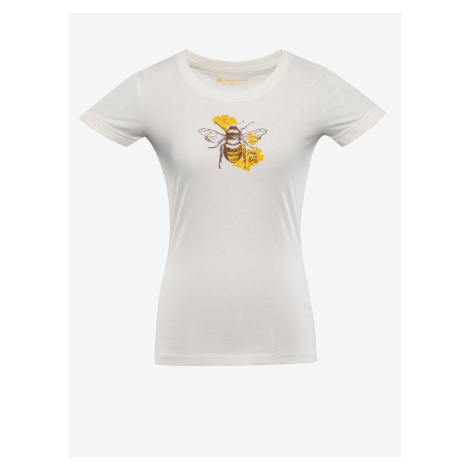 Krémové dámske tričko z organickej bavlny ALPINE PRE TERMESÁ