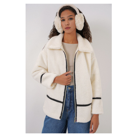 Bigdart 5173 Lined Plush Jacket - Ecru