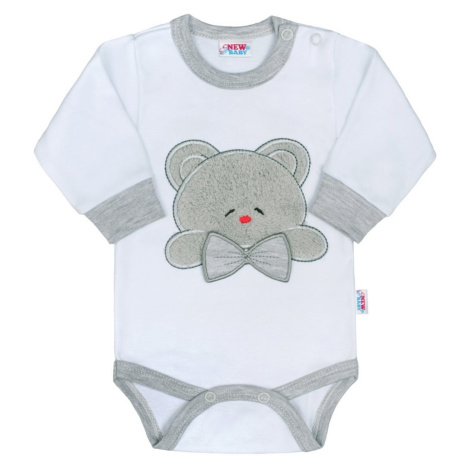 Luxusné dojčenské body s dlhým rukávom New Baby Honey Bear s 3D aplikáciou 74 , 20C32556