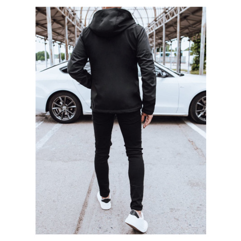 Men's softshell jacket with hood, black Dstreet