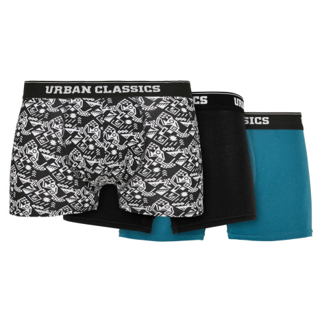 Organic Boxer Shorts 3-Pack Detail aop/black/jasper Urban Classics