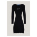 Šaty Karl Lagerfeld Jeans Klj Knitted Body Dress Black