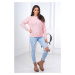 Sweater with cable weave powder pink