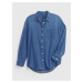 Modrá dámska rifľová košeľa oversized GAP Washwell