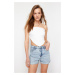 Trendyol Light Blue Folded Leg Denim Shorts