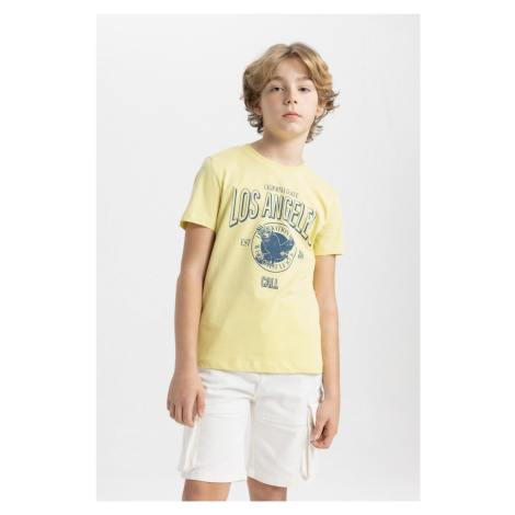 DEFACTO Boy&#39;s Crew Neck Printed Short Sleeve T-Shirt