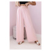 Trousers with wide elastic waistband powder pink