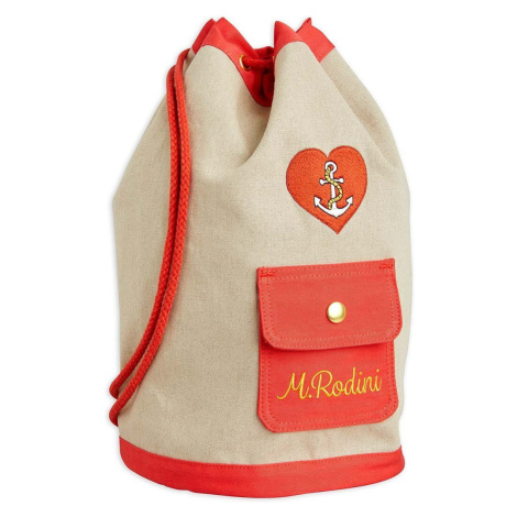 Detský ruksak Mini Rodini béžová farba, veľký, s potlačou