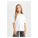 DEFACTO Girl Oversize Wide Pattern Crew Neck Basic Plain Short Sleeve T-Shirt