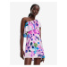 Pink floral dress on one shoulder Desigual Jan-Lacroix - Women