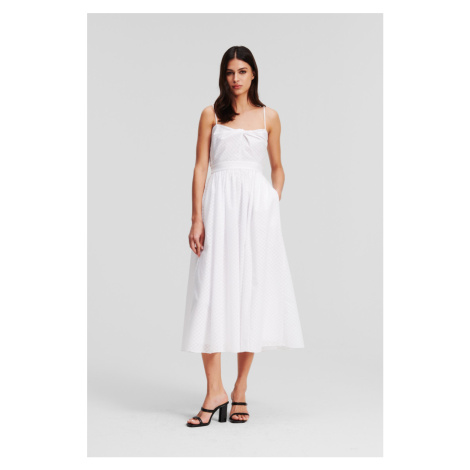 Šaty Karl Lagerfeld Kl Burnout Dress White