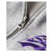 Superdry Tepláková bunda  sivá melírovaná / fialová