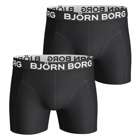 Čierne boxerky Solid Cotton Stertch Shorts - dvojbalenie Bjorn Borg