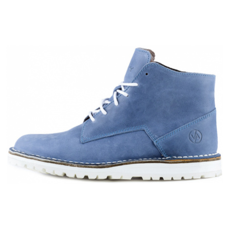 Vasky City Blue - Pánske kožené členkové topánky modré, ručná výroba