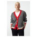 Trendyol Red Wide Pattern Knitwear Cardigan