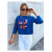 Modrý oversize sveter s nápisom LOVE
