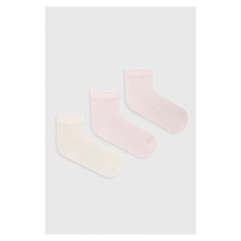 Ponožky pre bábätká United Colors of Benetton 3-pak ružová farba