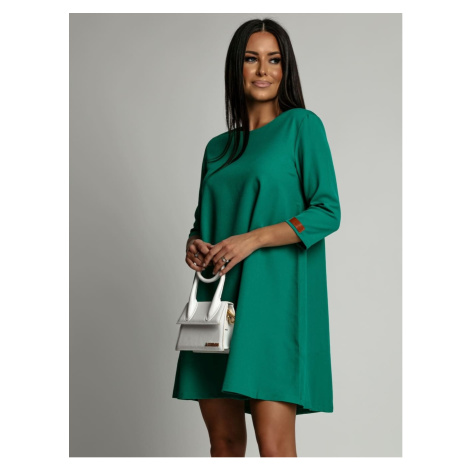 Elegant green trapezoidal dress FASARDI