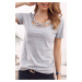 Basic women's blouse with grey straps