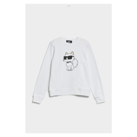 Mikina Karl Lagerfeld Ikonik 2.0 Choupette Sweat White