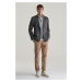 SAKO GANT SLIM TWO-TONED TWILL JERSEY BLAZER ANTRACITE