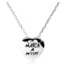 Strieborný náhrdelník 925, ploché srdce s nápisom "MAKE A WISH"