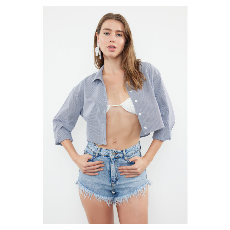 Trendyol Striped Crop Woven Shirt