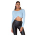 Sexy fine knit crop sweater royalblue Einheitsgroesse