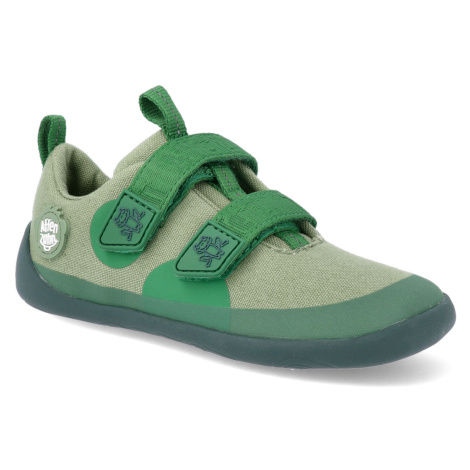 Barefoot tenisky Affenzahn - Sneaker Cotton Happy-Frog vegan zelené