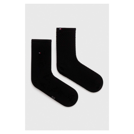 Ponožky Tommy Hilfiger 2-pak dámske, čierna farba, 701227563