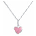 Praqia Jewellery Dievčenské strieborný náhrdelník Ružové srdce KO6068_CU025_40_A_RH (retiazka, p