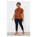 Trendyol Curve Brown Camisole Knitted Plus Size Blouse