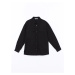 LC Waikiki LCW Casual Black Relaxed Fit Long Sleeve Gabardine Men's Shirt