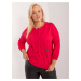 Red plus-size sweatshirt with drawstrings