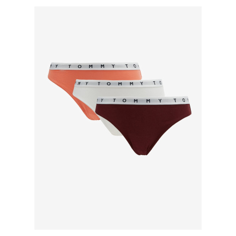 Set of three panties in burgundy, apricot and white Tommy Hilfiger - Women