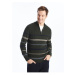 LC Waikiki Men's High Neck Long Sleeve Striped Knitwear Sweater