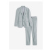 Oblek s plátnom Slim Fit (2-dielny): sako a nohavice