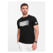 Ombre Men's cotton t-shirt with logo - black