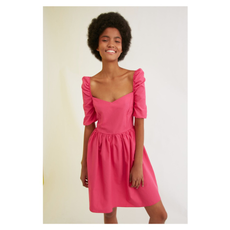 Trendyol Fuchsia Balloon Sleeve Dress