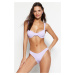 Trendyol Lilac Textured High Leg Bikini Bottoms