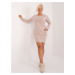 Beige cotton sweatshirt dress plus size