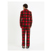 Čierno-červené pánske kockované pyžamo vo vianočnom balení Celio