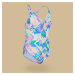Dievčenské plavky 500 Caly jednodielne trojuholníkové fialové
