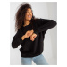Black women's basic hoodie in oversize cut