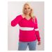 Plus-size fuchsia blouse with long sleeves